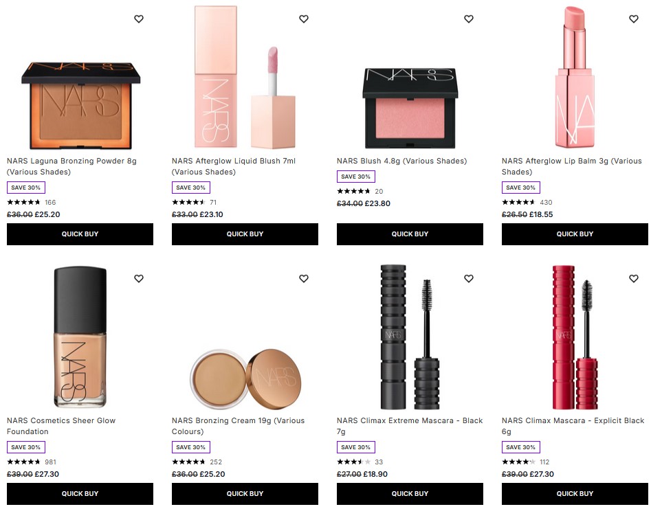 30% off NARS at Lookfantastic 30% off NARS at Lookfantastic