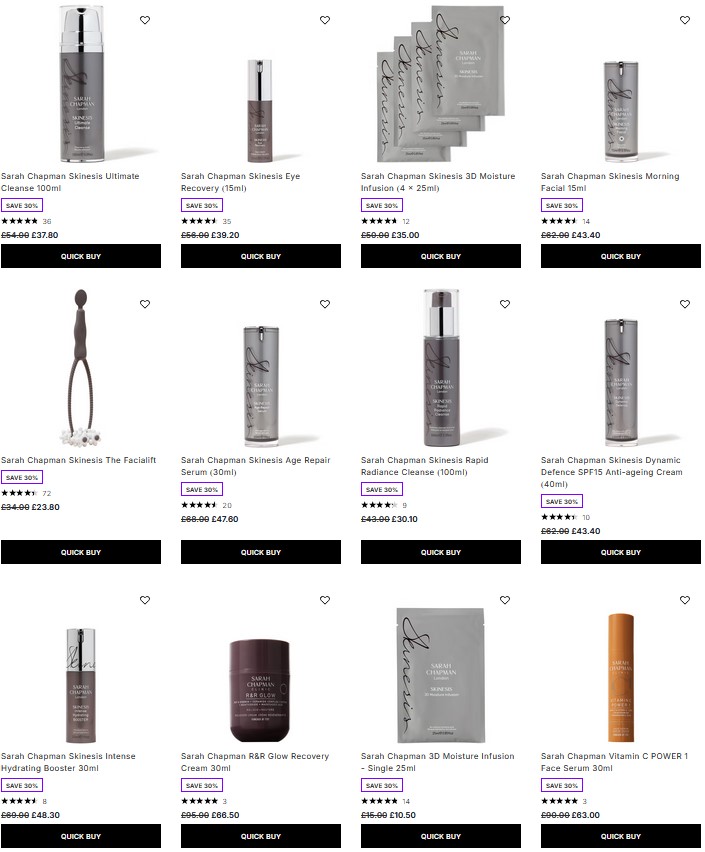 30% off Sarah Chapman at Lookfantastic 30% off Sarah Chapman at Lookfantastic