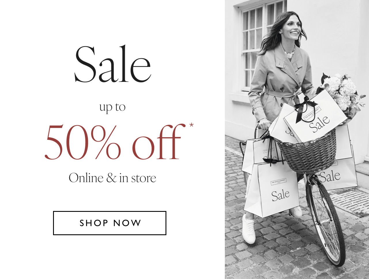 Up to 50% off sale at The White Company Up to 50% off sale at The White Company