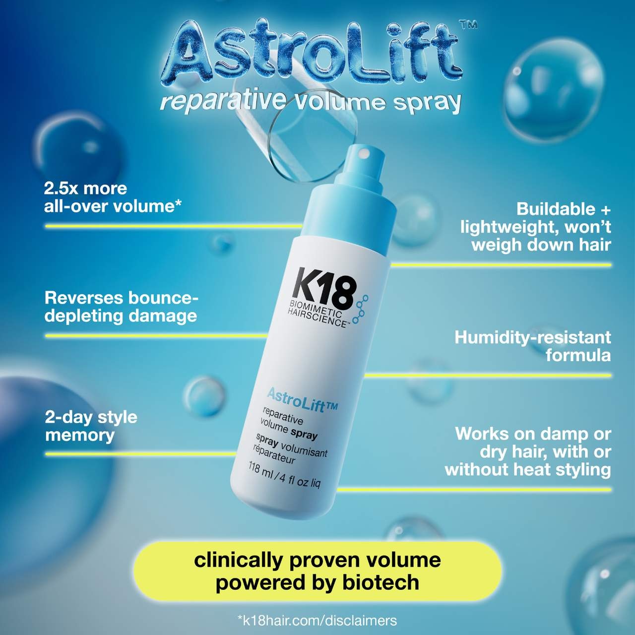 K18 Biomimetic Hairscience AstroLift™ Reparative Volume Spray K18 Biomimetic Hairscience AstroLift™ Reparative Volume Spray