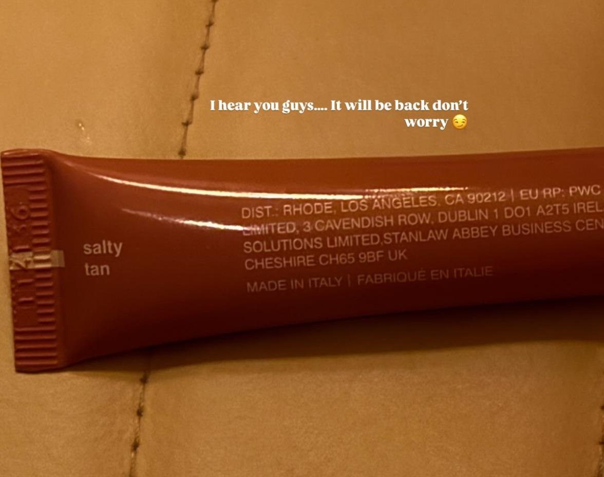 Rhode Peptide Lip Tint in Salty Tan is coming back soon Rhode Peptide Lip Tint in Salty Tan is coming back soon