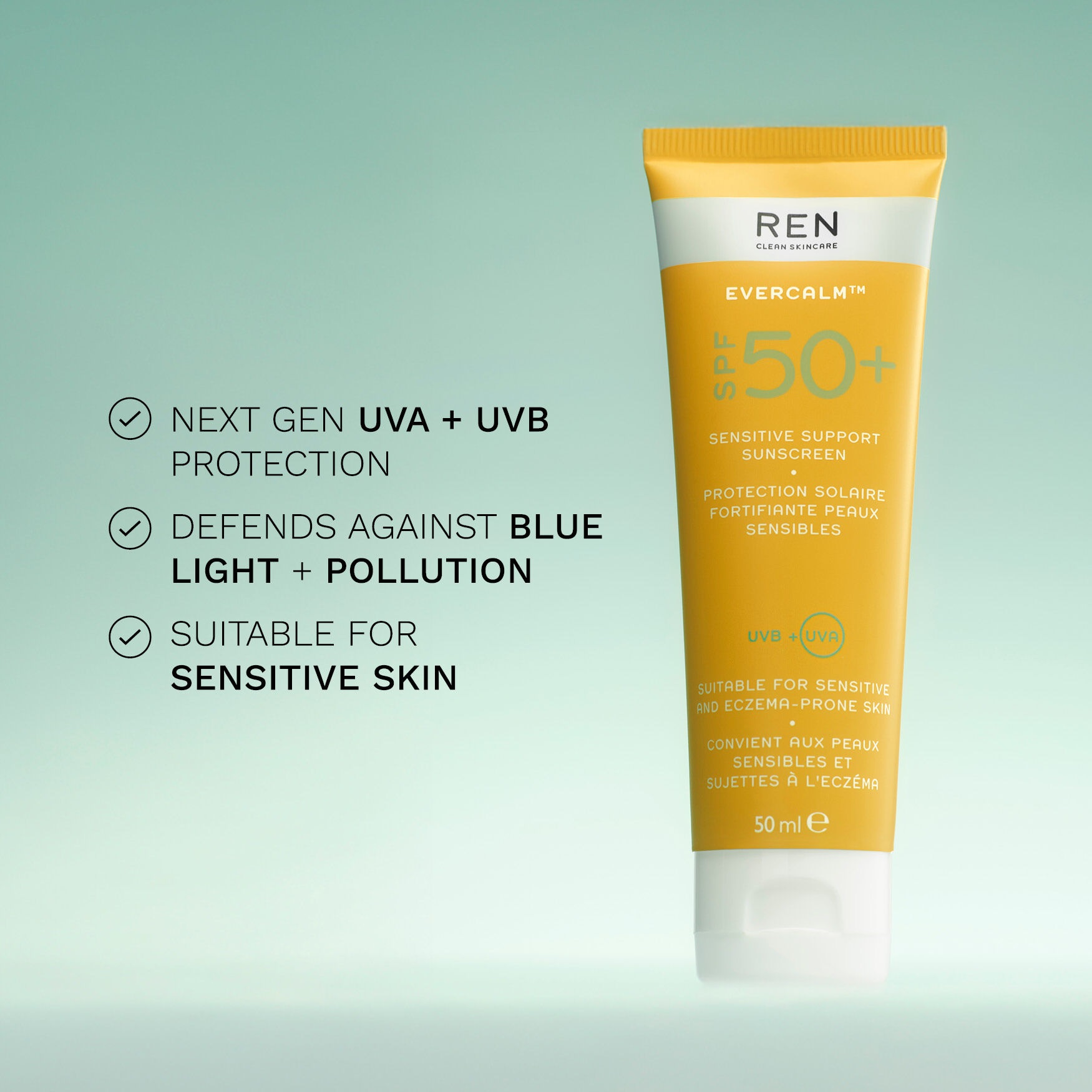 Ren Clean Skincare Evercalm Sensitive Support Sunscreen SPF50+ Ren Clean Skincare Evercalm Sensitive Support Sunscreen SPF50+