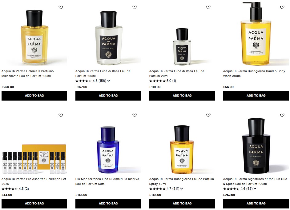 20% off Acqua Di Parma at Cult Beauty