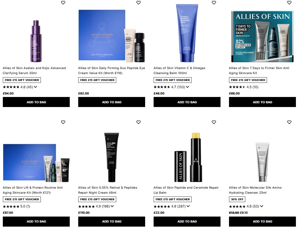 20% off Allies of Skin at Cult Beauty