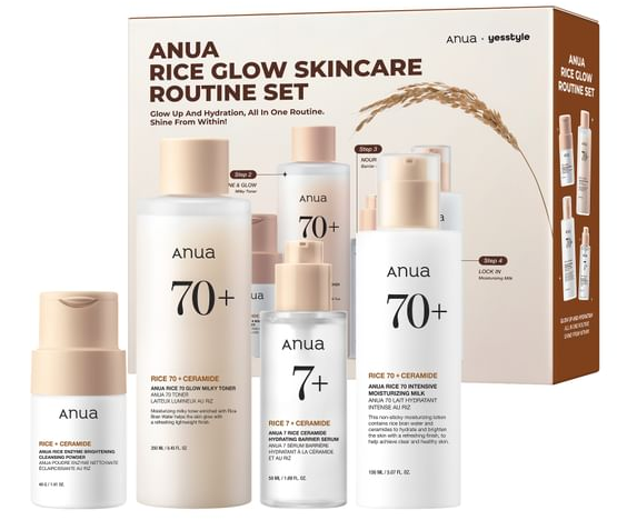 Anua Rice Glow Skincare Routine Set Anua Rice Glow Skincare Routine Set