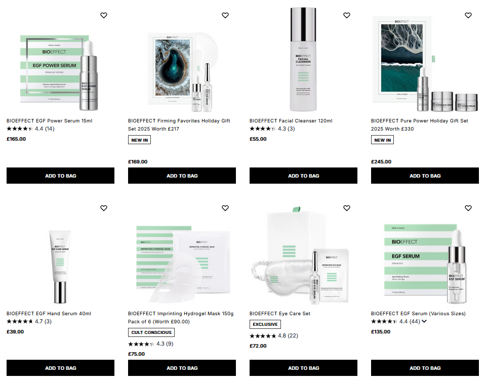 20% off BIOEFFECT at Cult Beauty