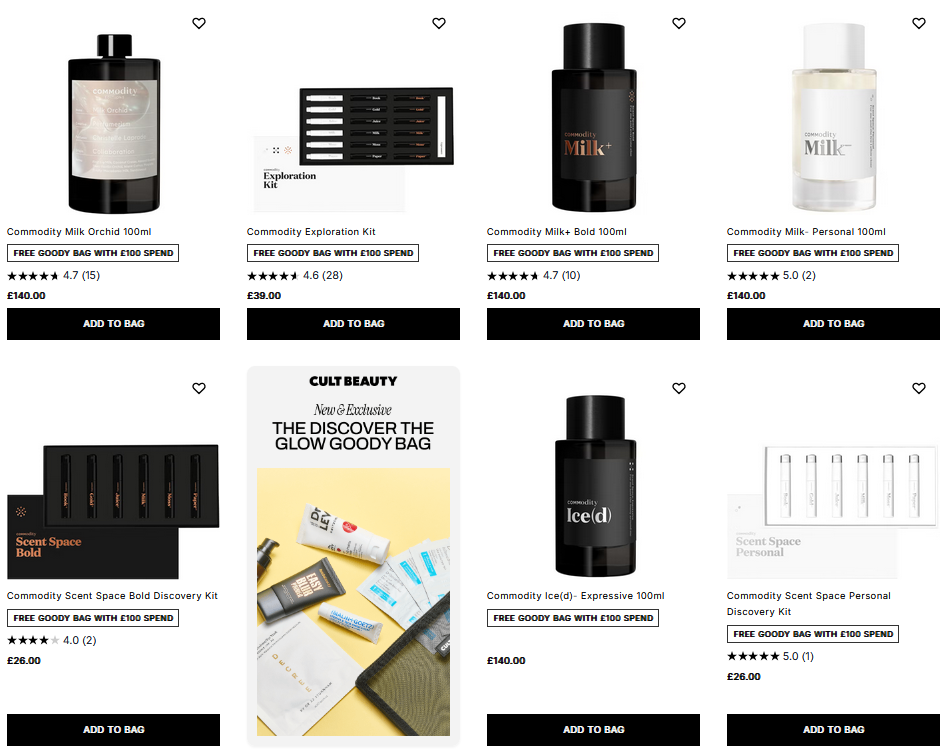 20% off Commodity at Cult Beauty