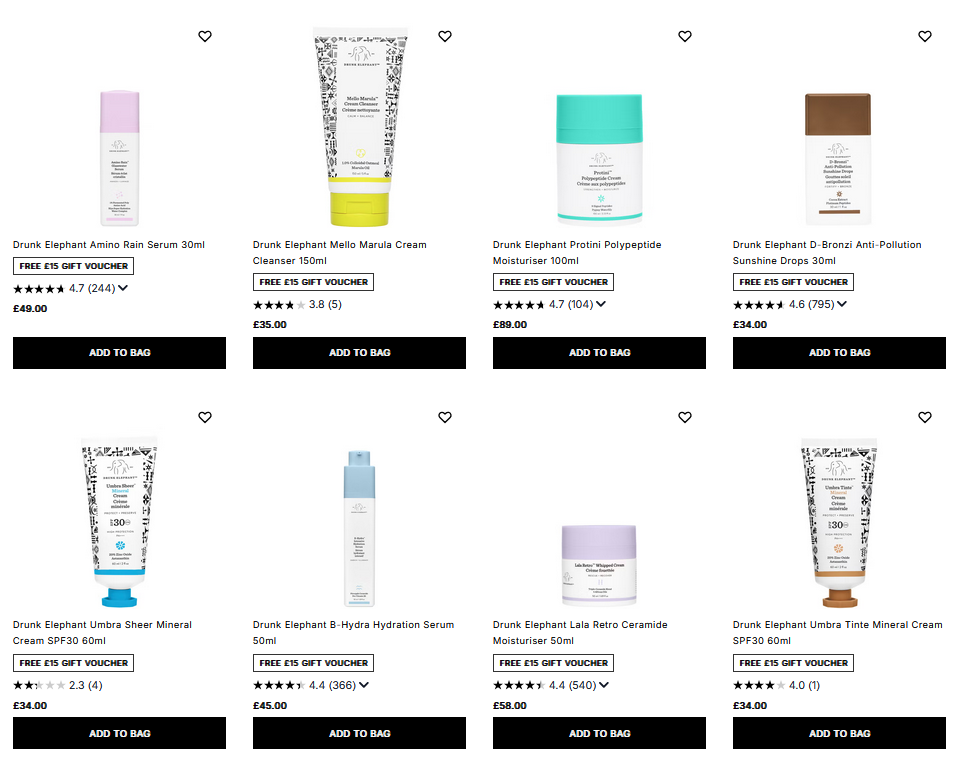 20% off Drunk Elephant at Cult Beauty