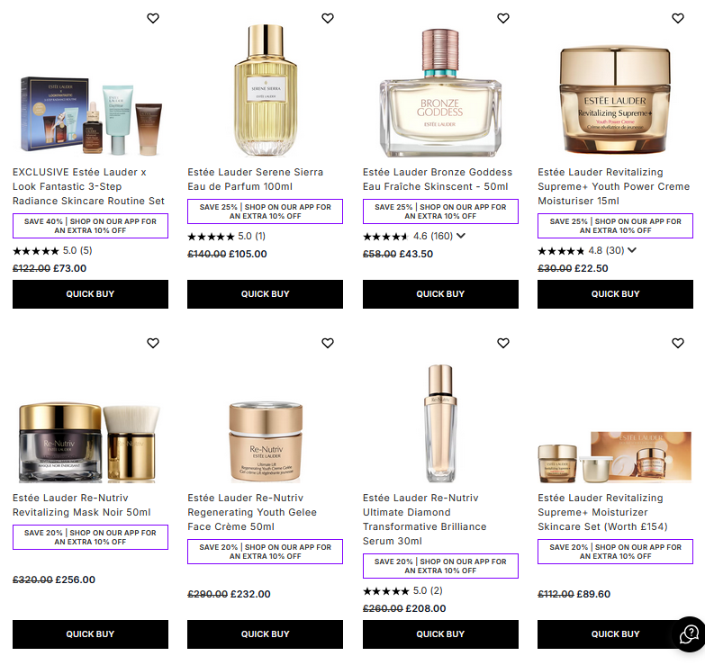 Up to 25% off Estée Lauder at Lookfantastic Up to 25% off Estée Lauder at Lookfantastic