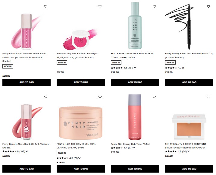 20% off Fenty Beauty at Cult Beauty with code BDCB
