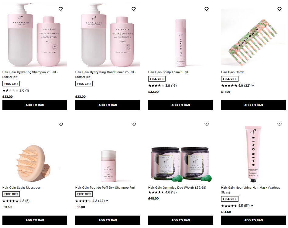 20% off Hair Gain at Cult Beauty