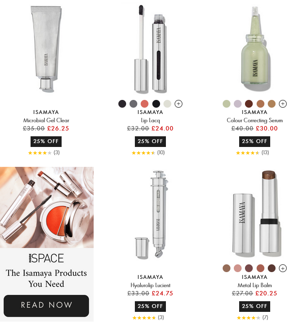 Up to 25% off Isamaya at Space NK Up to 25% off Isamaya at Space NK