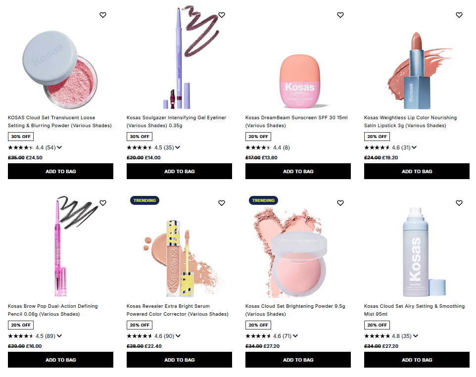 Up to 30% off Kosas at Cult Beauty