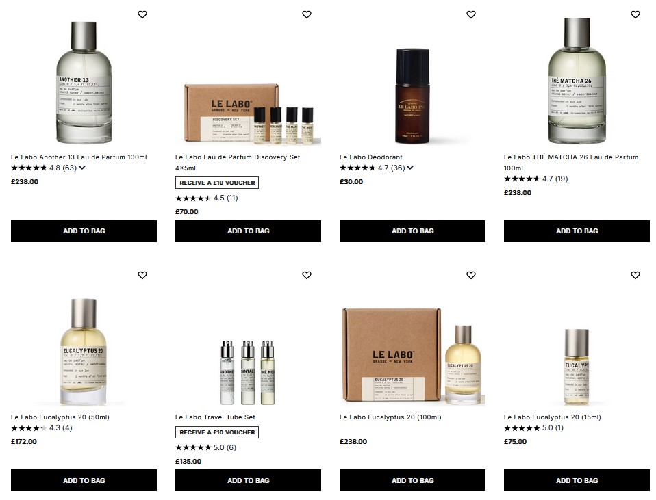 20% off Le Labo at Cult Beauty