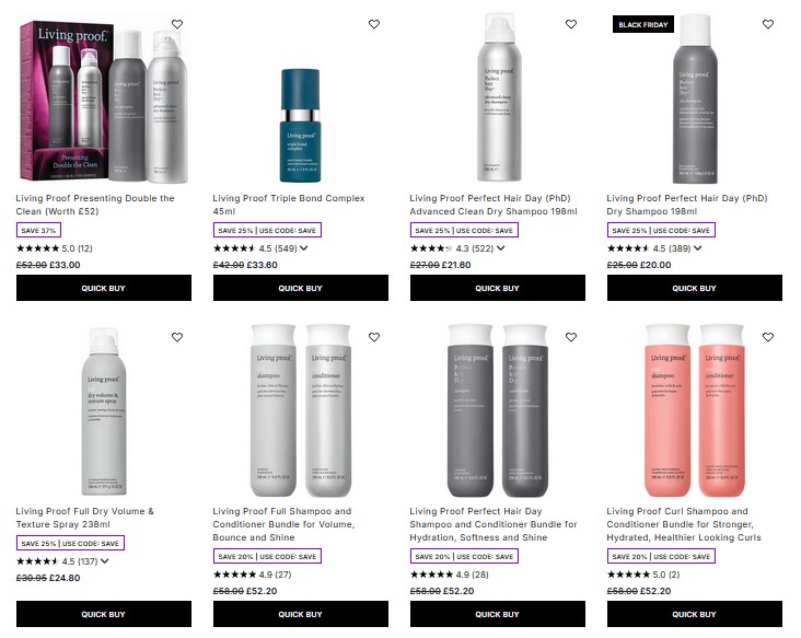 20-25% off Living Proof at Lookfantastic
