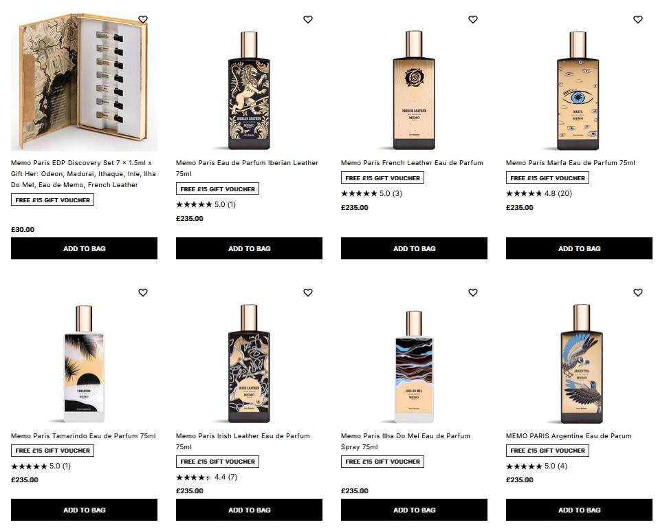 20% off Memo Paris at Cult Beauty