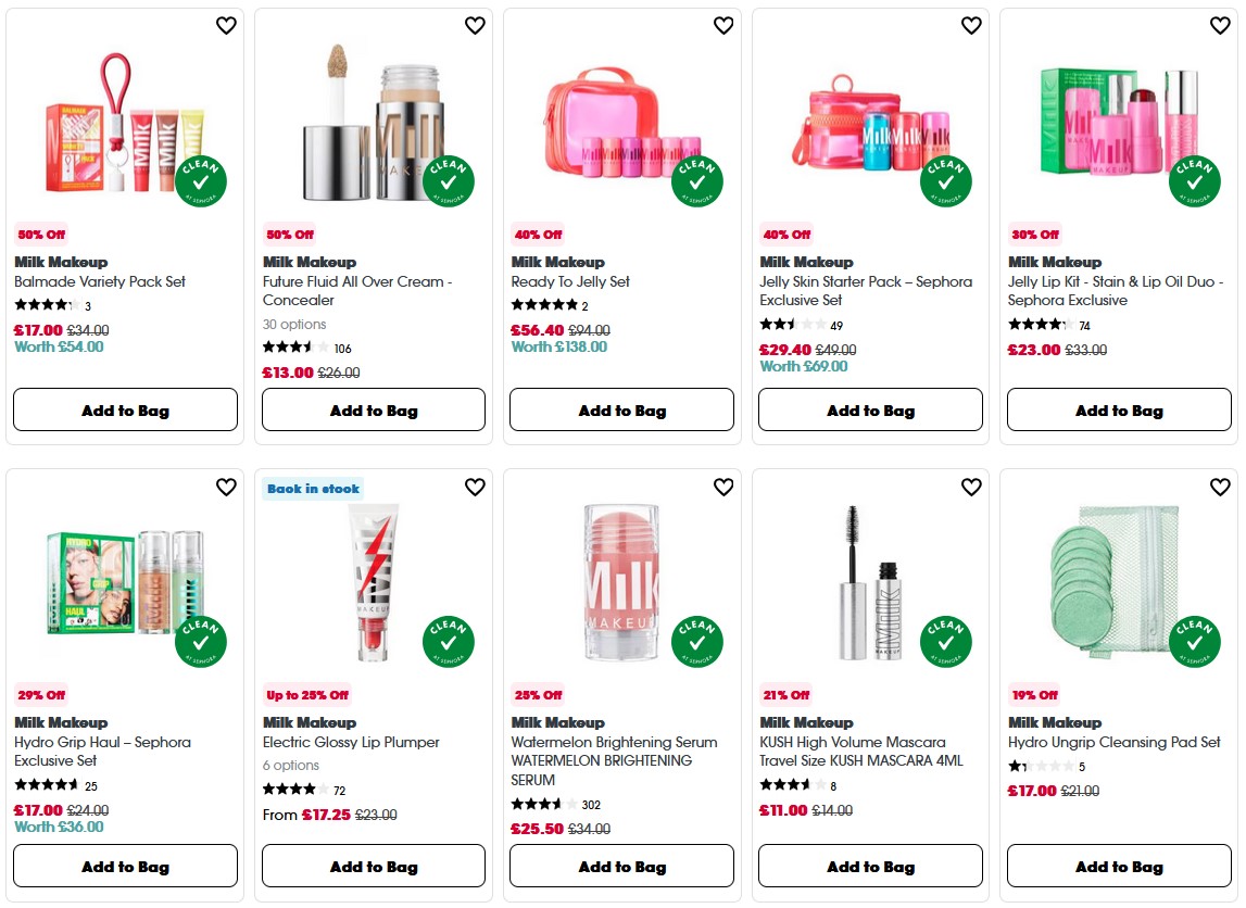 Up to 50% off Milk Makeup at Sephora UK