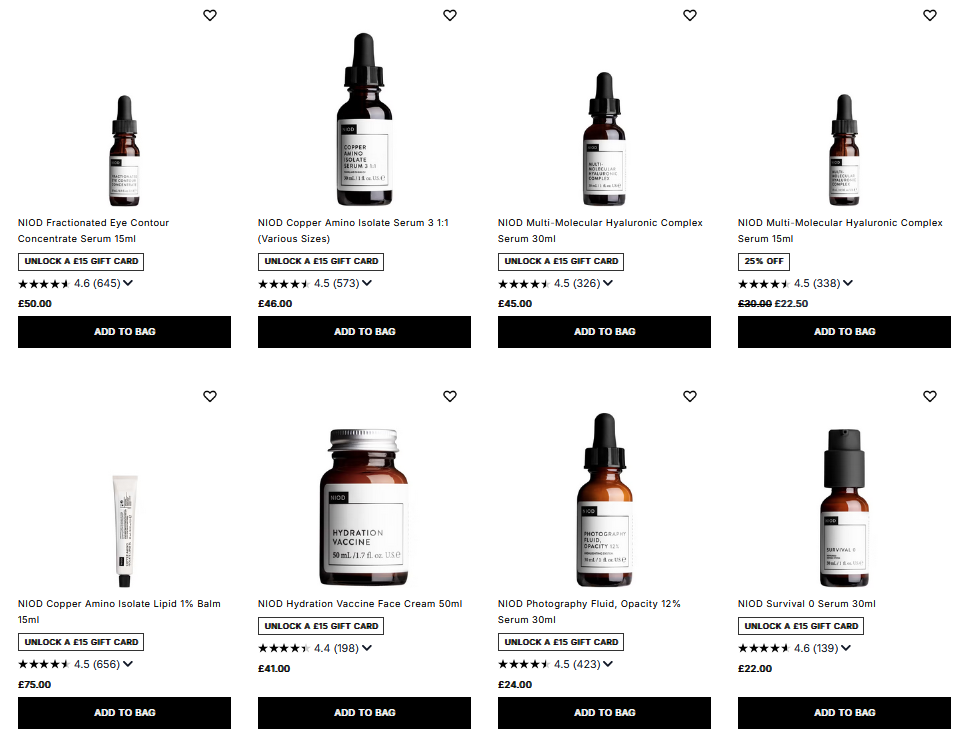 20% off NIOD at Cult Beauty 20% off NIOD at Cult Beauty