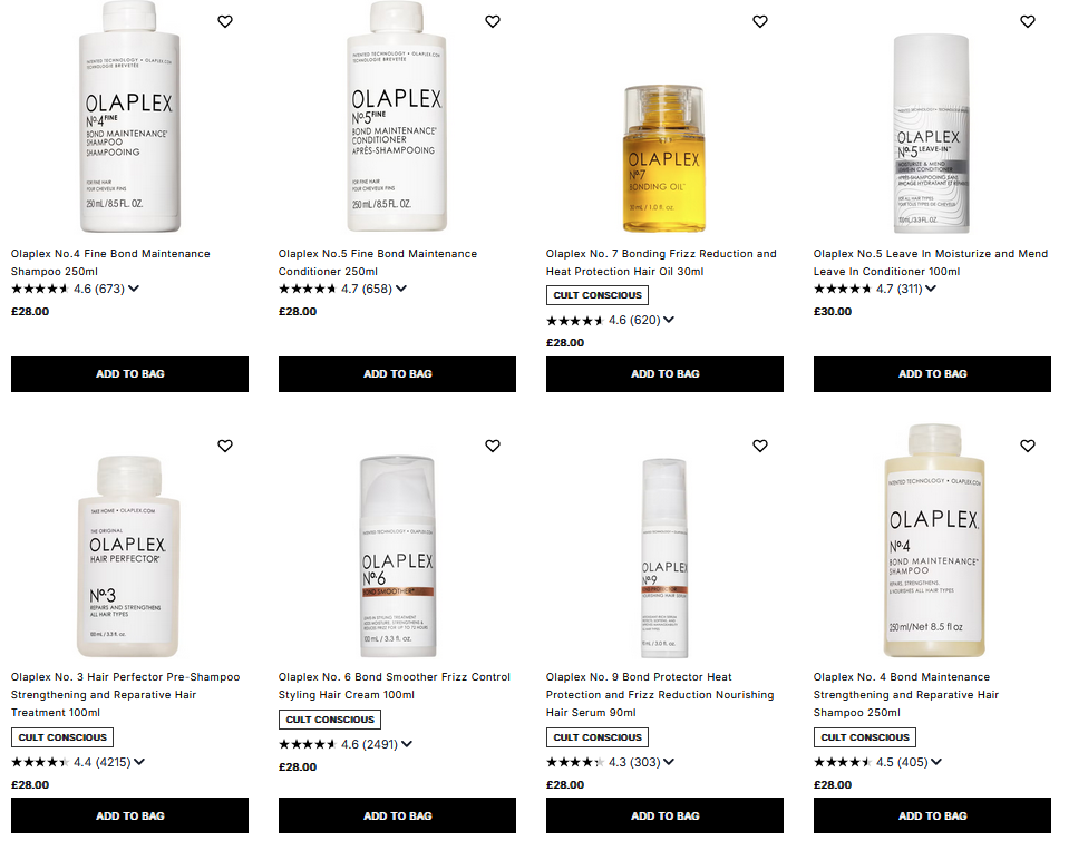 20% off Olaplex at Cult Beauty