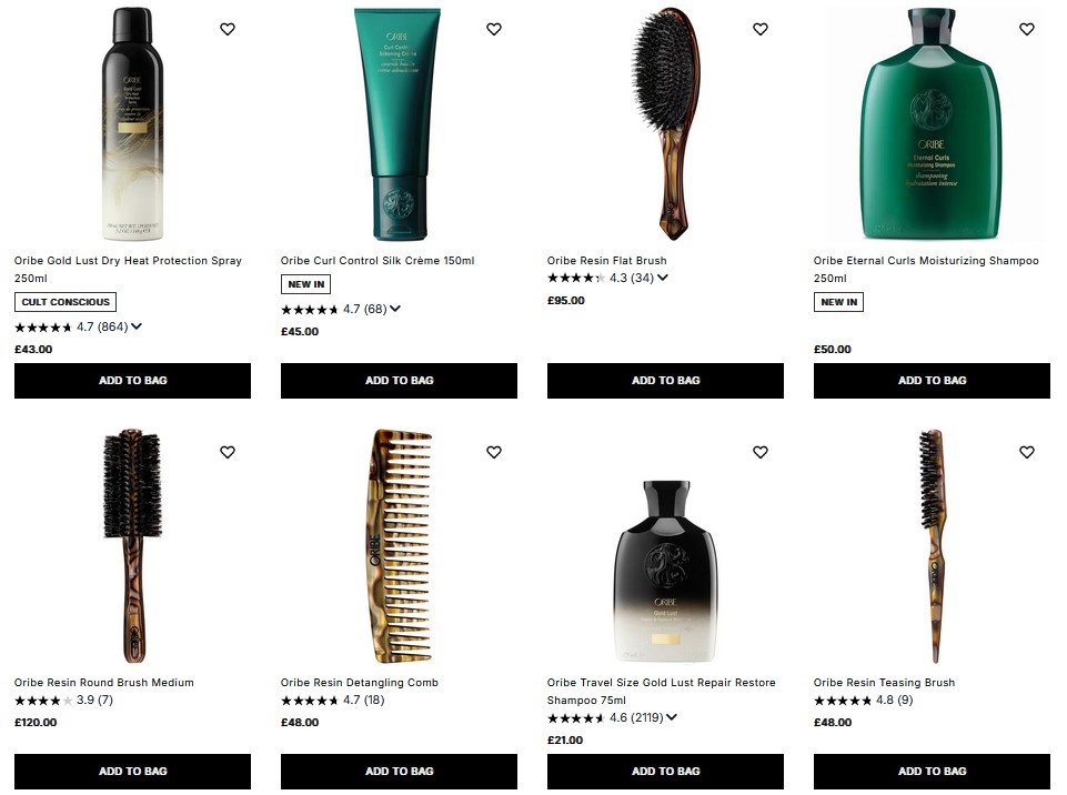 20% off Oribe at Cult Beauty