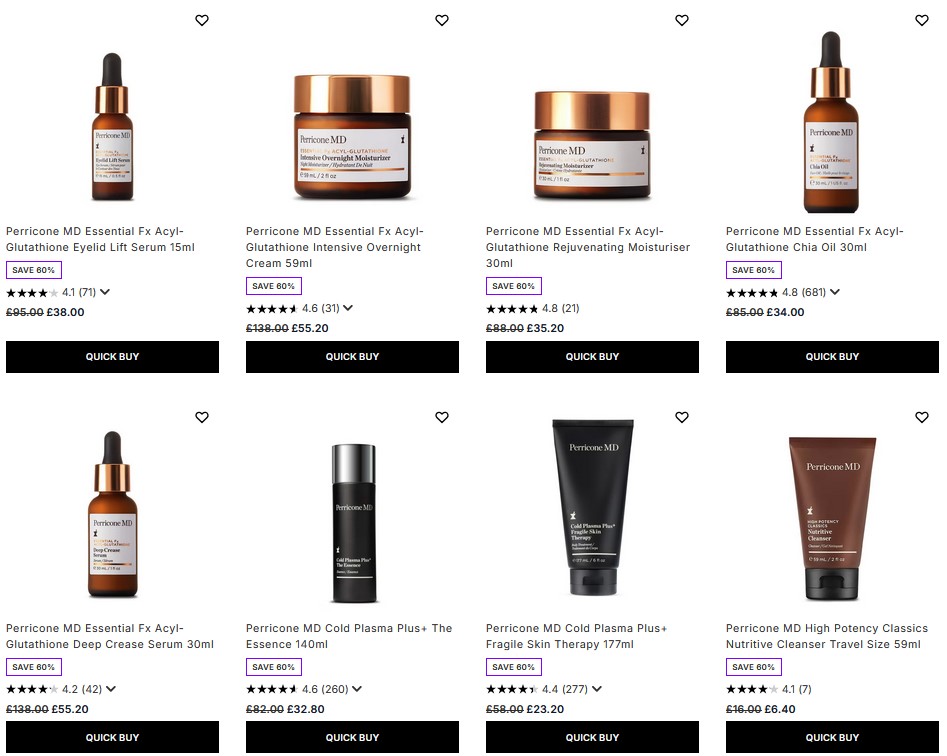 Up to 60% off Perricone MD at Lookfantastic