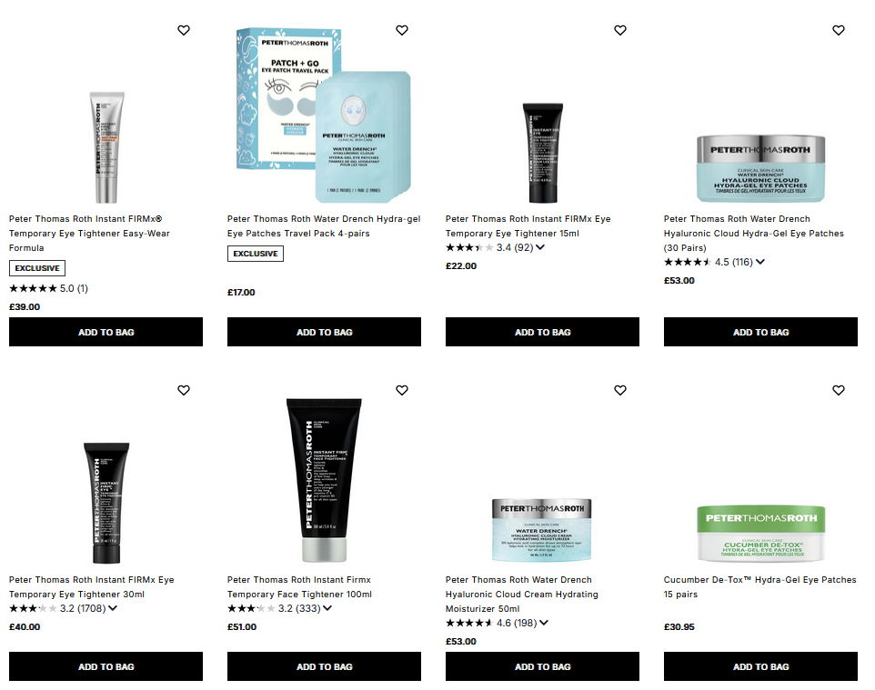 20% off Peter Thomas Roth at Cult Beauty