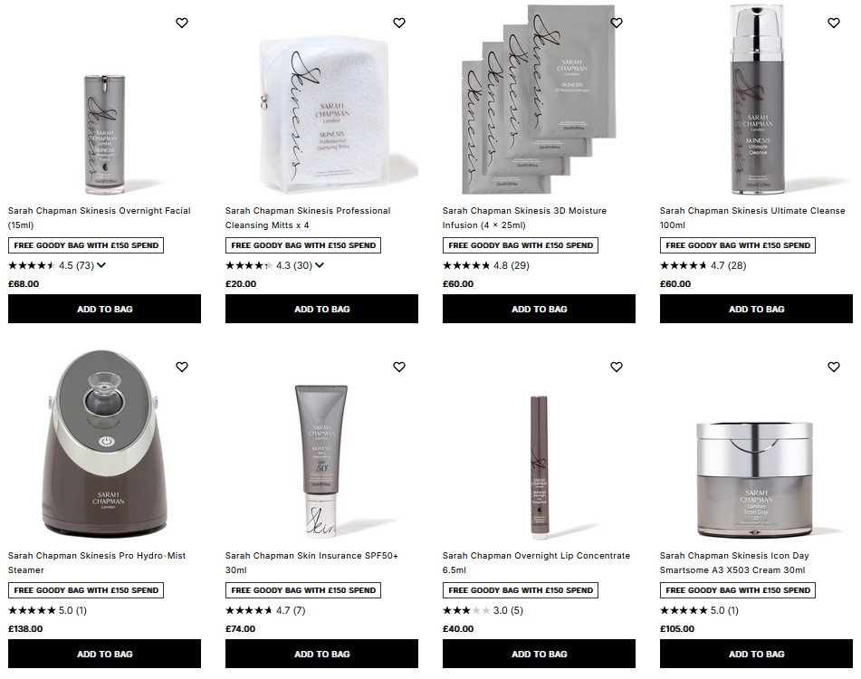 20% off Sarah Chapman at Cult Beauty