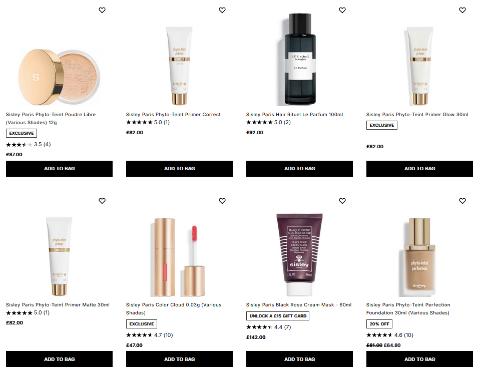 20% off Sisley Paris at Cult Beauty