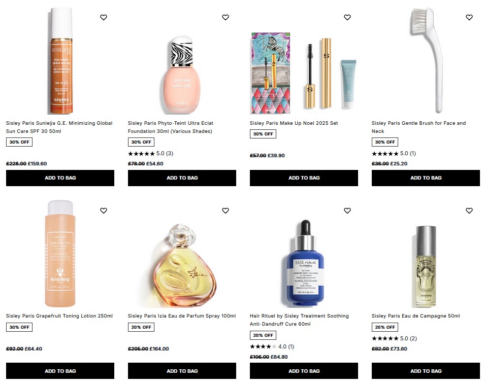 Up to 30% off Sisley Paris at Cult Beauty