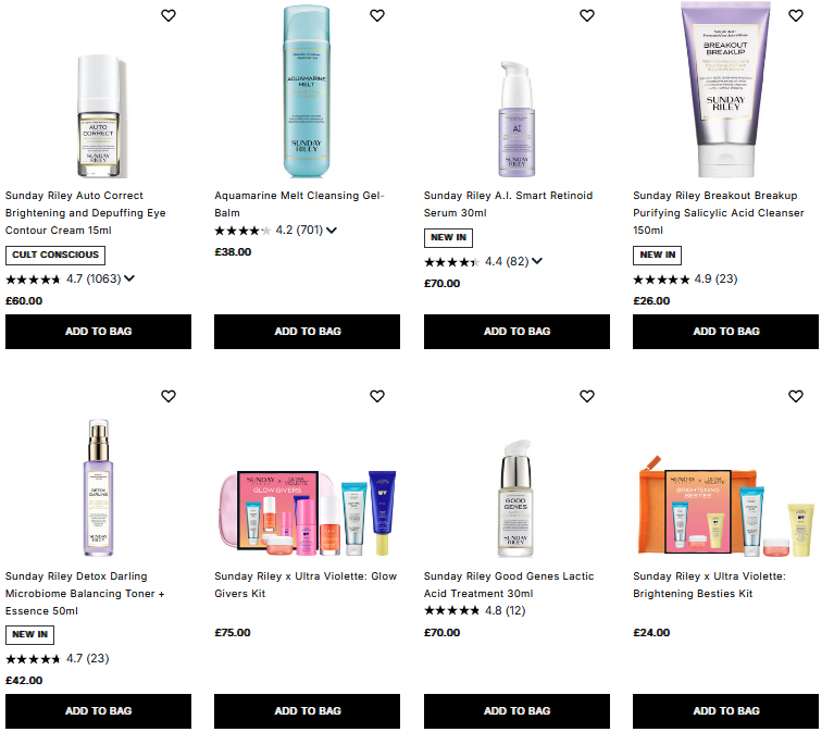 20% off Sunday Riley at Cult Beauty 20% off Sunday Riley at Cult Beauty