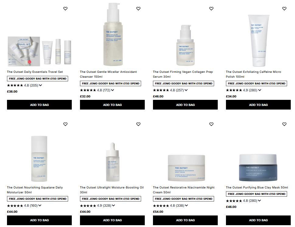 20% off The Outset at Cult Beauty