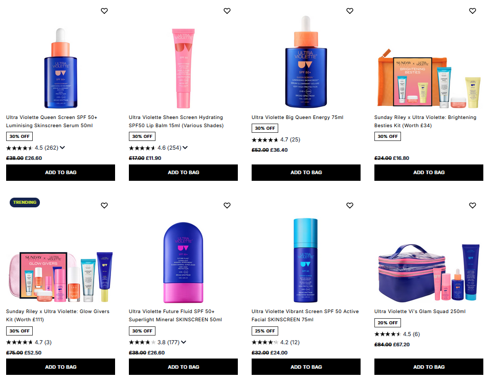 Up to 30% off Ultra Violette at Cult Beauty