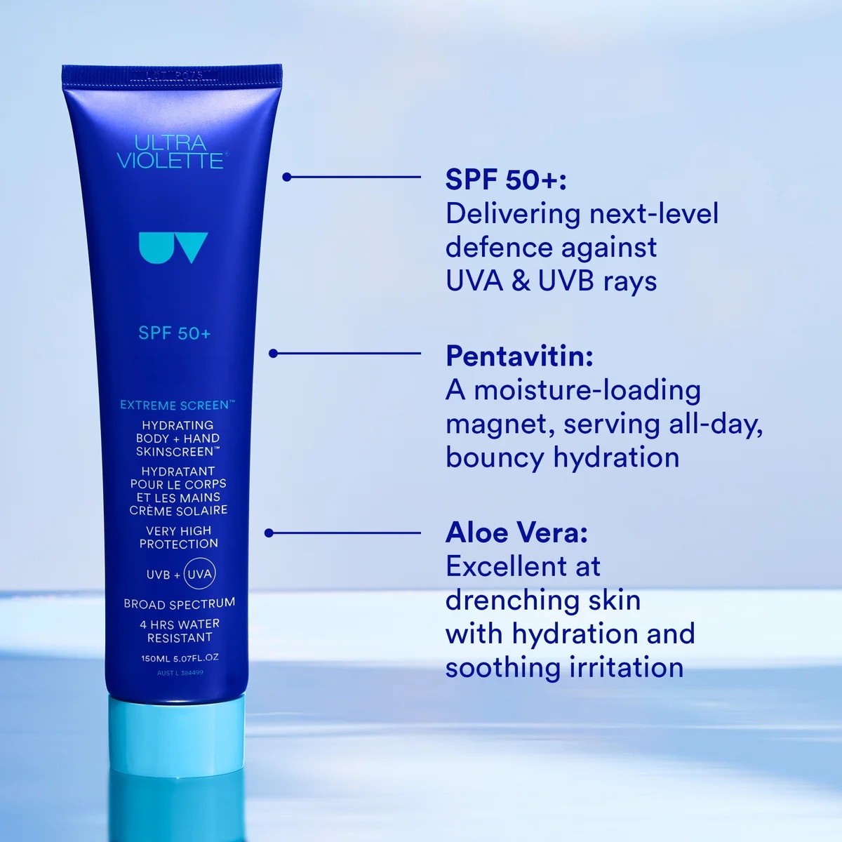 Ultra Violette Extreme Screen SPF 50+ Hydrating Body and Hand SKINSCREEN