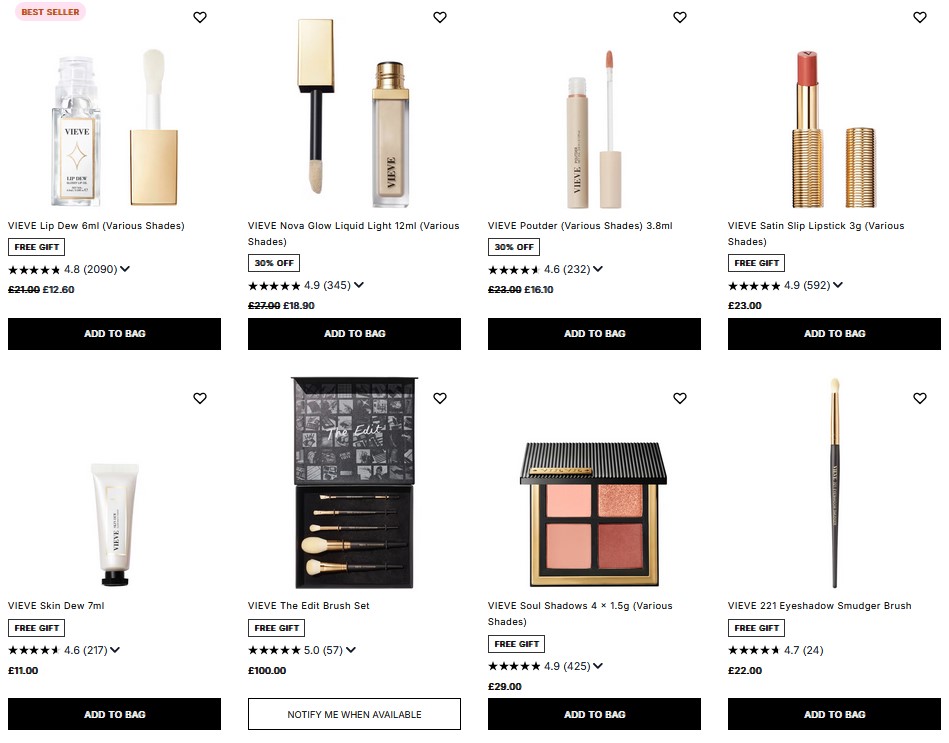 Up to 40% off VIEVE at Cult Beauty