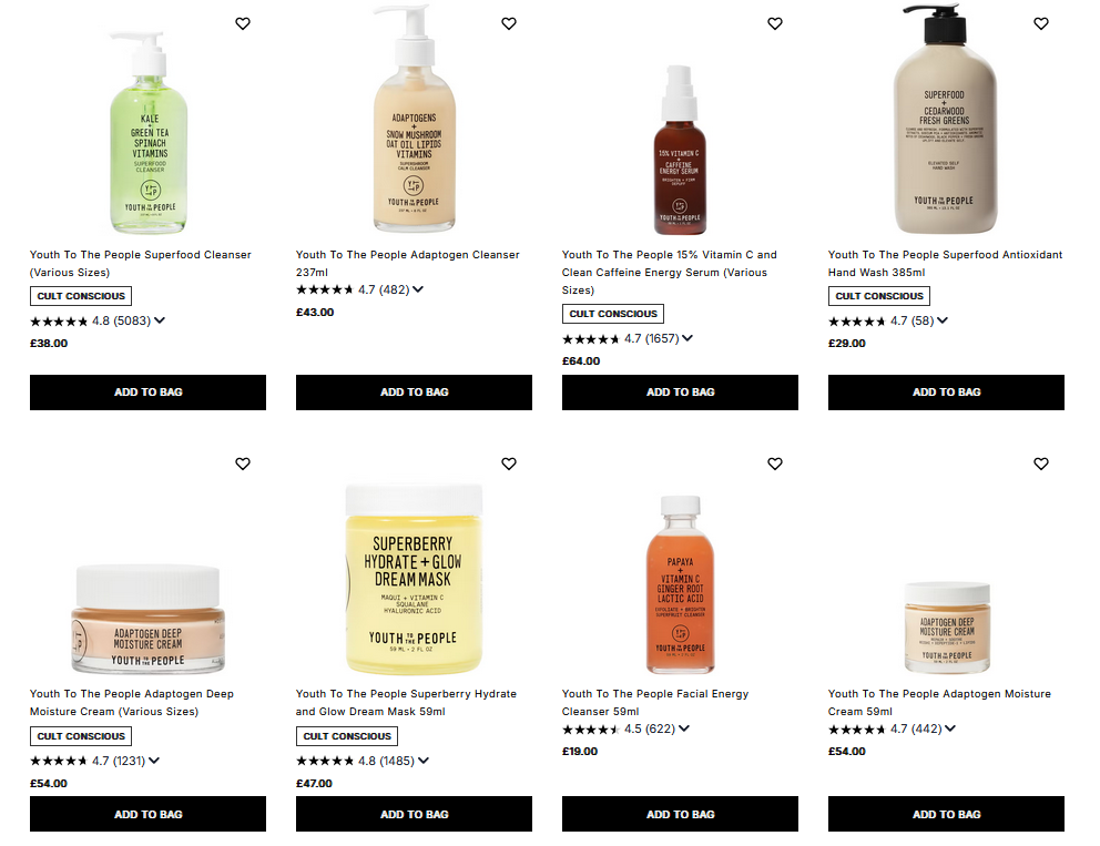 20% off Youth To The People at Cult Beauty