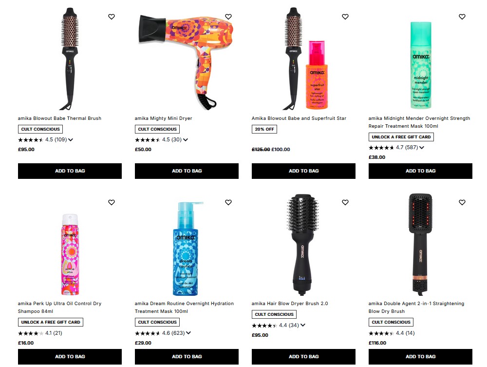 20% off Amika at Cult Beauty 20% off Amika at Cult Beauty