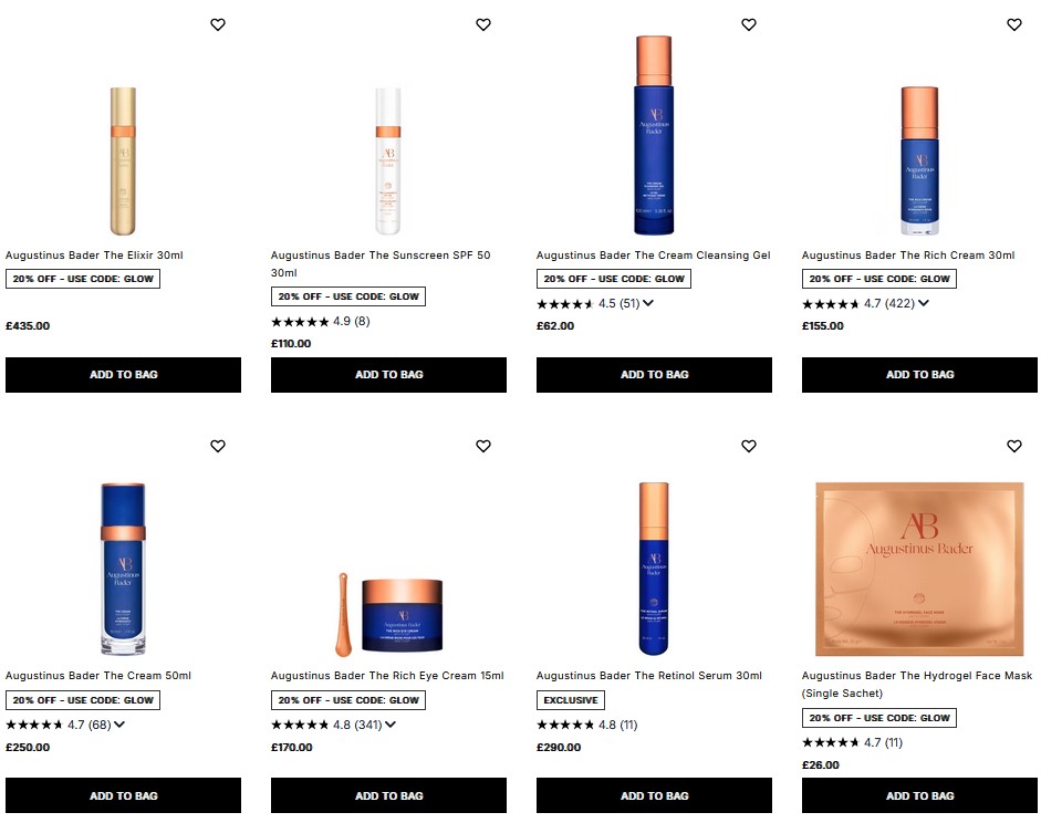 20% off Augustinus Bader at Cult Beauty 20% off Augustinus Bader at Cult Beauty