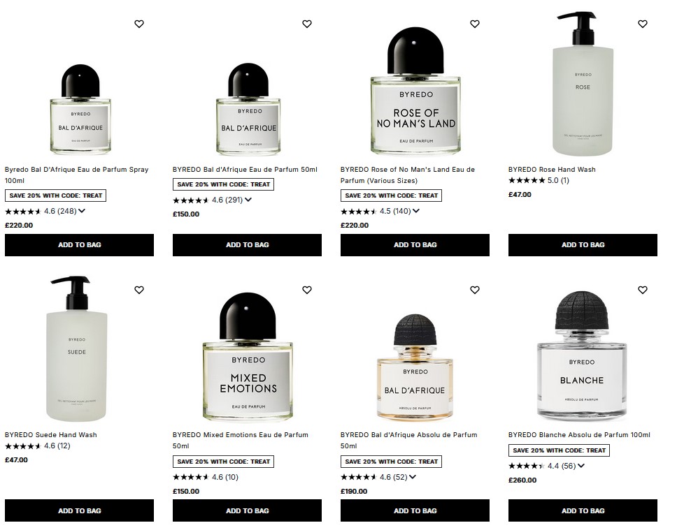 20% off Byredo at Cult Beauty