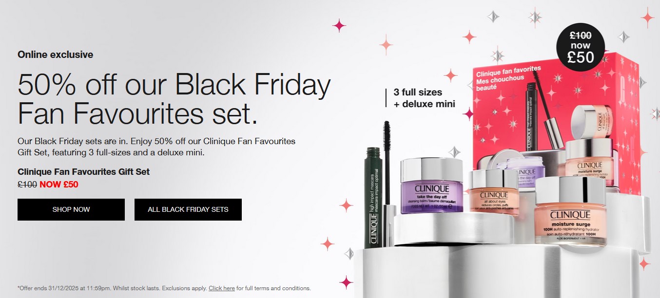 50% off Clinique Black Friday sets 50% off Clinique Black Friday sets