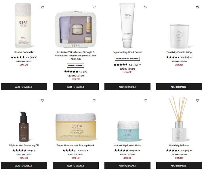 Black Friday Warm Up at ESPA: Up to 40% off selected