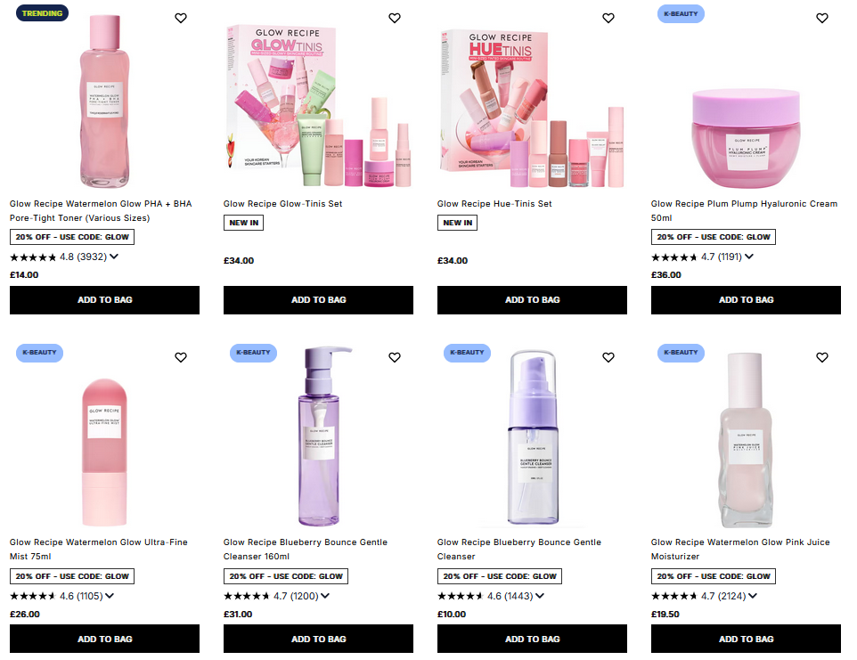 20% off Glow Recipeat Cult Beauty