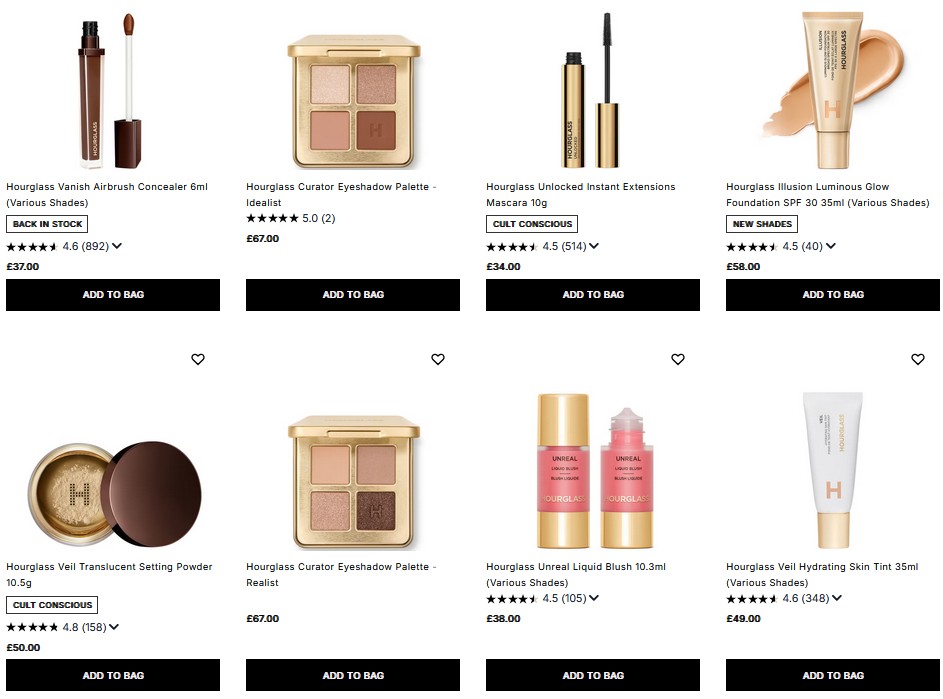 20% off Hourglass at Cult Beauty 20% off Hourglass at Cult Beauty