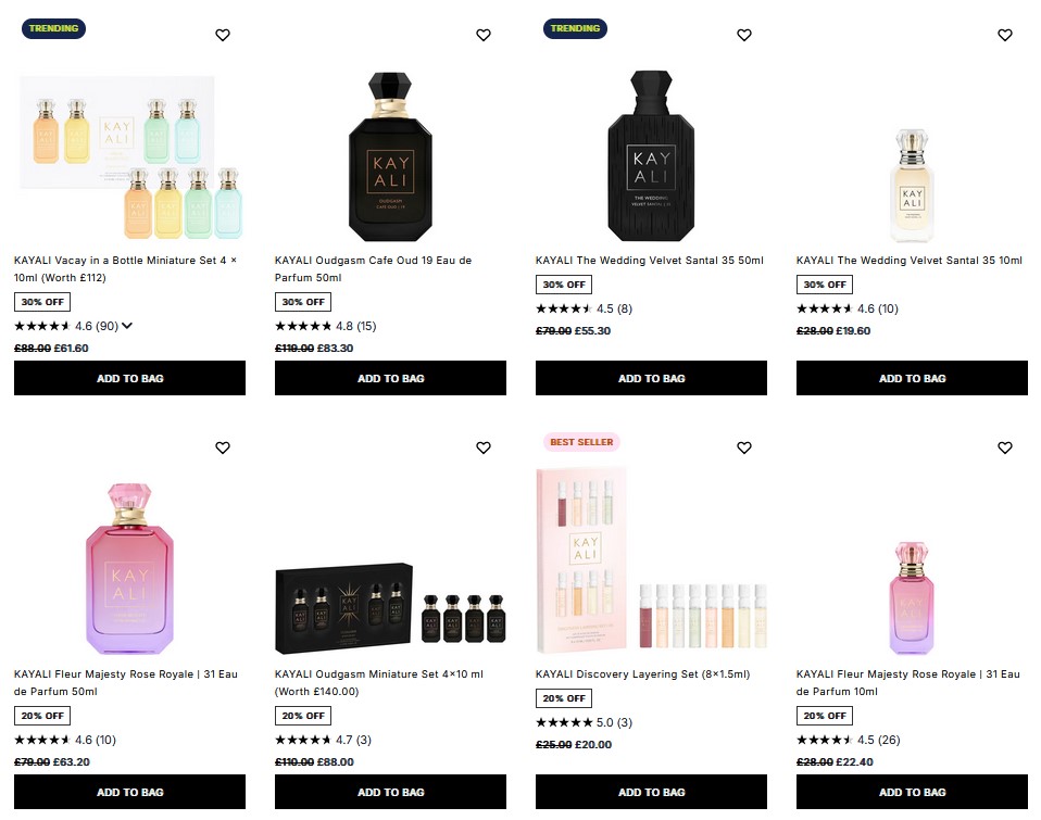 Up to 30% off Kayali at Cult Beauty