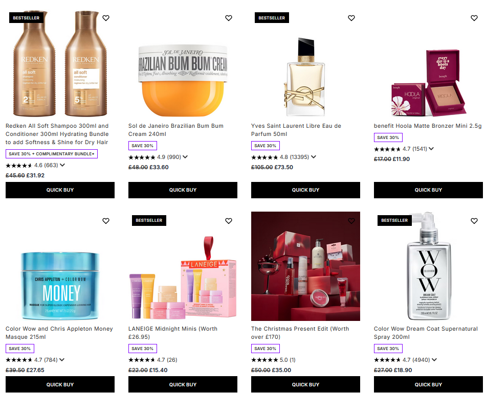 30% off almost everything at Lookfantastic