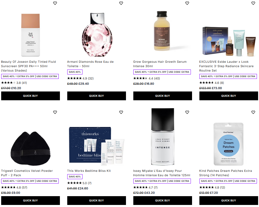 40% off selected at Lookfantastic