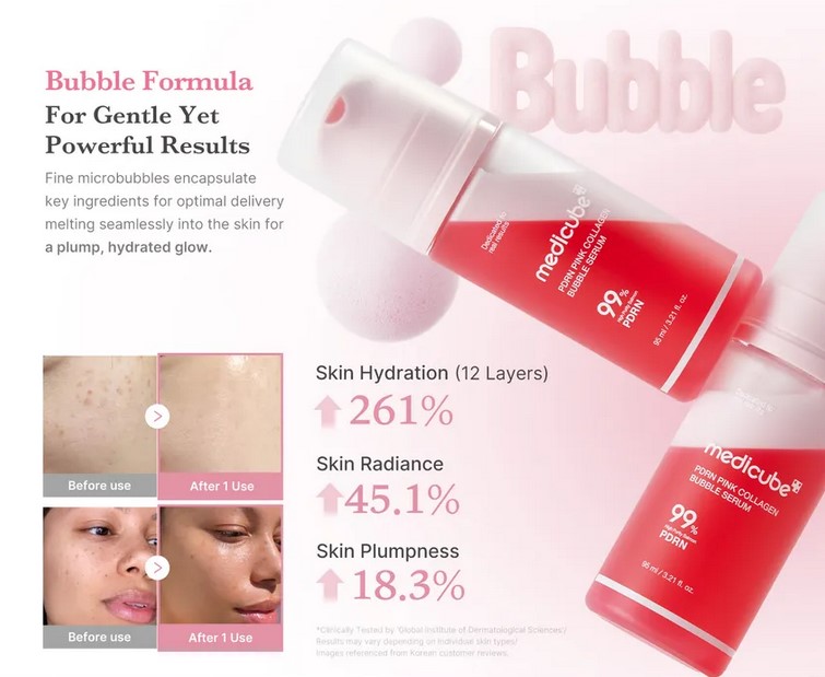 medicube PDRN Pink Collagen Bubble Serum at Yesstyle