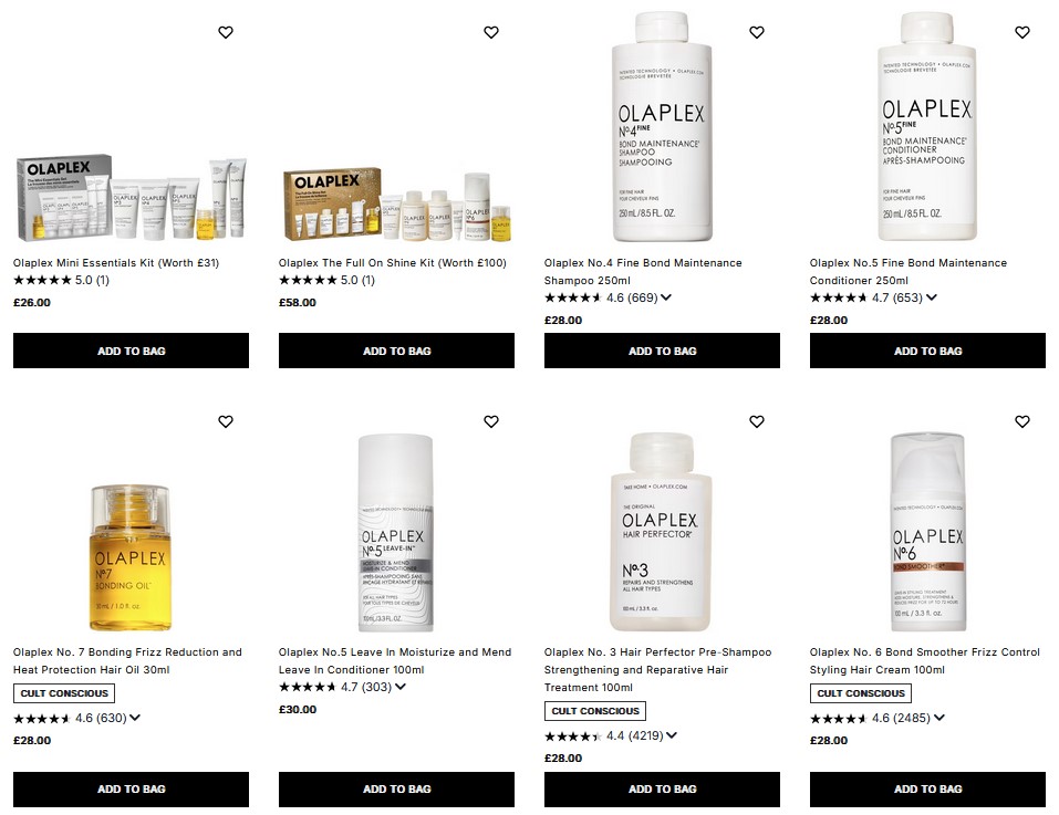 20% off Olaplex at Cult Beauty