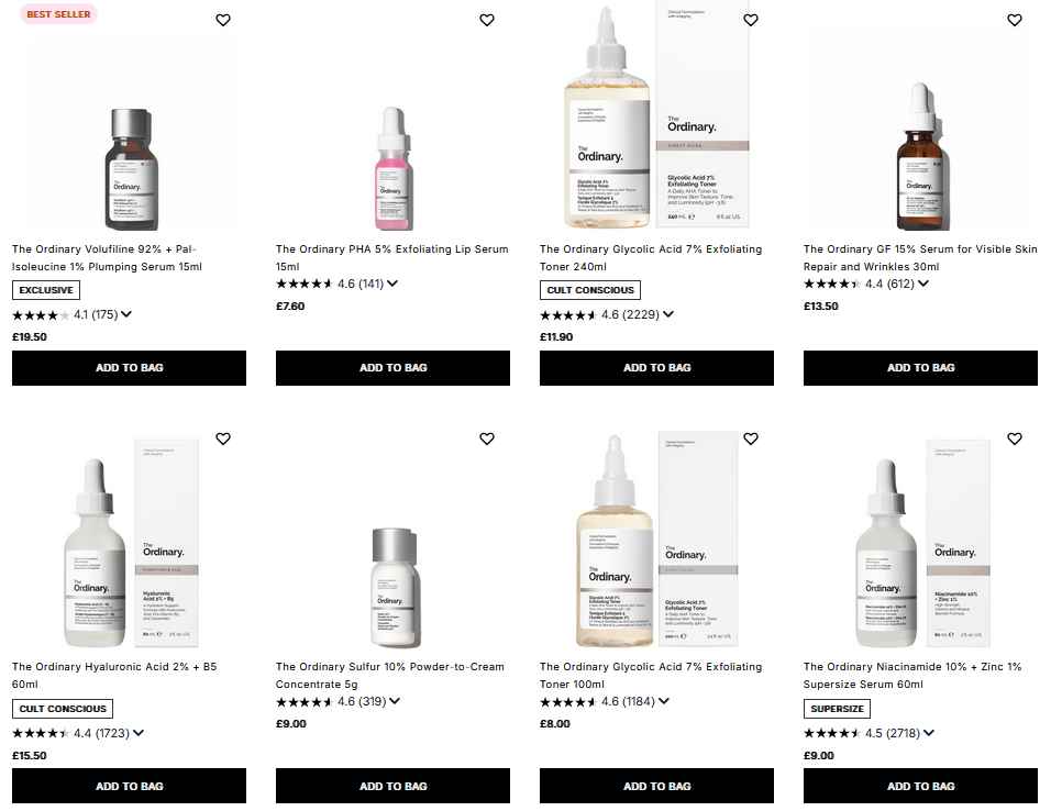 20% off The Ordinary at Cult Beauty