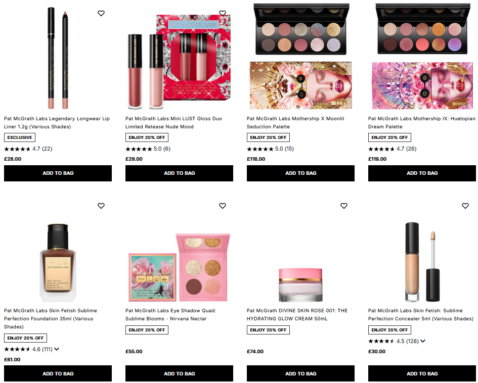 20% off Pat McGrath at Cult Beauty 20% off Pat McGrath at Cult Beauty