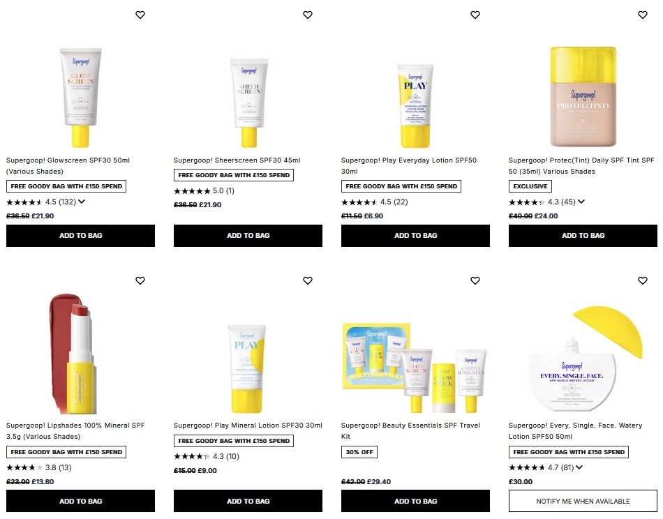 Up to 40% off Supergoop! at Cult Beauty
